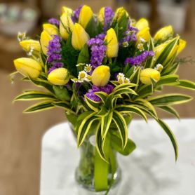 Yellow Tulips in Vase