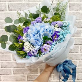 Cerulean Dreams - Blue Hydrangea Bouquet