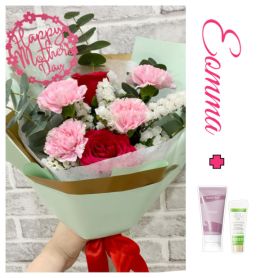 Mother's Day - Eomma - Pink Carnations and Red Roses Bouquet